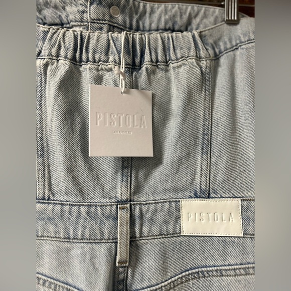 🆕 Anthropologie Pistola Daphne Strapless Denim High Rise Barrel Leg Jumpsuit - Picture 15 of 16